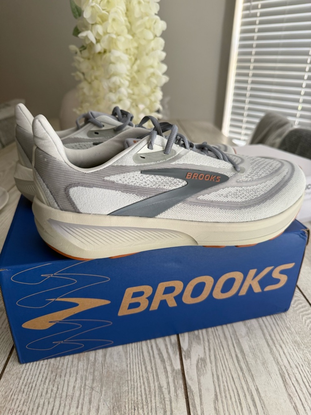 Brooks Neutral Cushion Running Shoes - White, Gray & Orange